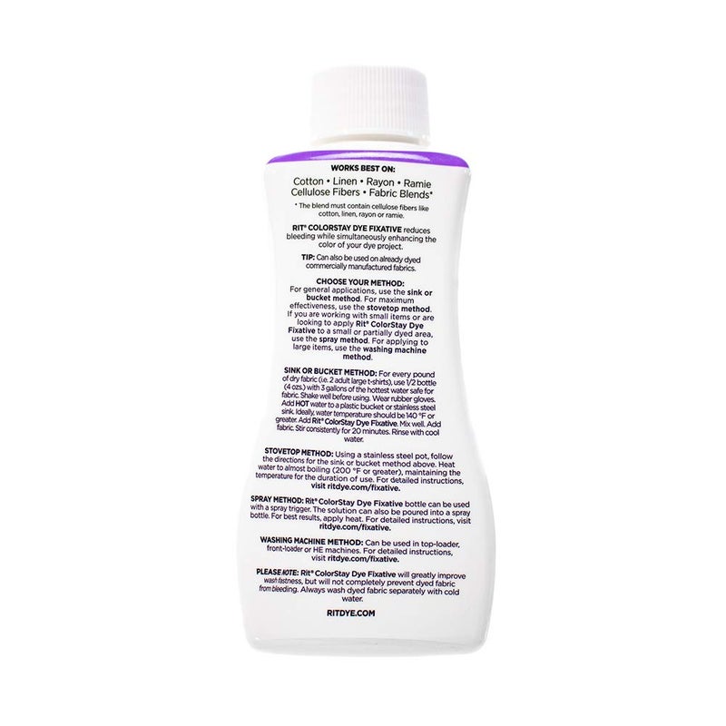 Craft County Rit ColorStay Dye Fixative Enhances and Retain Colors Reduces Bleeding Great for Most Fabric for Dye Projects for Recently Dyed Fabric for Durability (8z) - Image 3